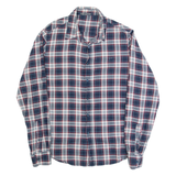 GAS Mens Shirt Blue Check Long Sleeve L