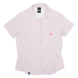 ADIDAS Womens Shirt Pink Check UK 4
