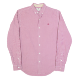 TIMBERLAND Mens Shirt Maroon Gingham Long Sleeve S