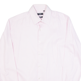 HUGO BOSS Mens Plain Shirt Pink Long Sleeve M