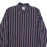 HILFIGER DENIM Slim Fit Mens Shirt Black Striped Long Sleeve XL