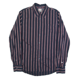 HILFIGER DENIM Slim Fit Mens Shirt Black Striped Long Sleeve XL
