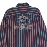 HILFIGER DENIM Slim Fit Mens Shirt Black Striped Long Sleeve XL