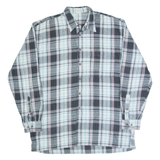 Mens Shirt Grey Check Long Sleeve L