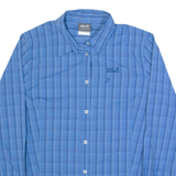 JACK WOLFSKIN Womens Shirt Blue Check Long Sleeve UK 12