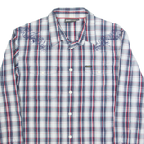 LEE Mens Shirt Blue Check Long Sleeve M