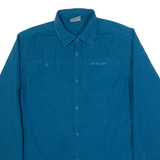 SHERPA Mens Plain Shirt Blue Long Sleeve S