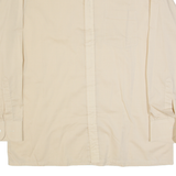 MY LORD Zip Up Mens Plain Shirt Beige Long Sleeve L