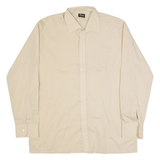 MY LORD Zip Up Mens Plain Shirt Beige Long Sleeve L
