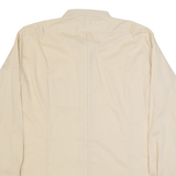 MY LORD Zip Up Mens Plain Shirt Beige Long Sleeve L