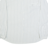 HAPPY LIFE Mens Shirt White Striped Long Sleeve L