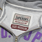 SUPERDRY Womens Grey Hoodie Full Zip M