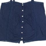 FAT FACE Womens Camisole Top Blue Sleeveless UK 8