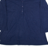 LANDS END Womens Top Blue V-Neck Long Sleeve S