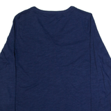 LANDS END Womens Top Blue V-Neck Long Sleeve S