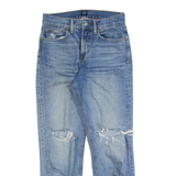 GAP Distressed Womens Jeans Blue Regular Straight Stone Wash W28 L26