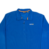REGATTA Mens Fleece Blue 1/4 Zip 2XL