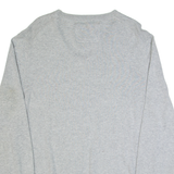 SUPERDRY Mens Jumper Grey V-Neck Tight Knit 2XL