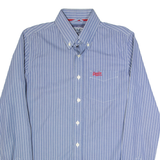 SUPERDRY Mens Shirt Blue Striped Long Sleeve M
