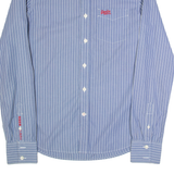 SUPERDRY Mens Shirt Blue Striped Long Sleeve M