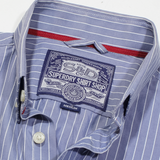 SUPERDRY Mens Shirt Blue Striped Long Sleeve M