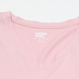 LANDS END Womens T-Shirt Pink Long Sleeve V-Neck S