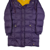 JOULES Down Insulated Womens Puffer Coat Purple Hooded UK 10