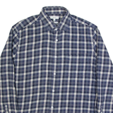 REISS Princey Mens Shirt Blue Check Long Sleeve L
