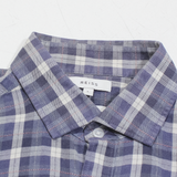 REISS Princey Mens Shirt Blue Check Long Sleeve L
