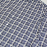 REISS Princey Mens Shirt Blue Check Long Sleeve L