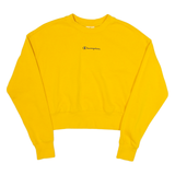 CHAMPION Cropped Womens Sweatshirt Yellow XS