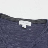 CALVIN KLEIN Mens Jumper Blue V-Neck Tight Knit L