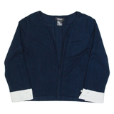 DKNY Womens Top Blue 3/4 Sleeve S