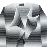 DIESEL Womens Kimono Blouse Grey Long Sleeve Striped L