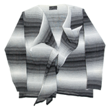 DIESEL Womens Kimono Blouse Grey Long Sleeve Striped L