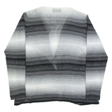 DIESEL Womens Kimono Blouse Grey Long Sleeve Striped L