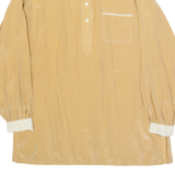 M ELGE 4 Womens Shirt Beige Collared Long Sleeve Silk L