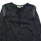 BODEN Womens Printed Blouse Black Long Sleeve Polka Dot UK 8