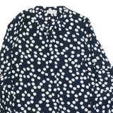 PHASE EIGHT Womens Printed Blouse Black Long Sleeve Spotted UK 14