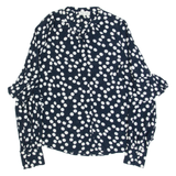 PHASE EIGHT Womens Printed Blouse Black Long Sleeve Spotted UK 14