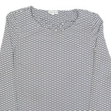 REISS Bowen Womens Printed Top Black Long Sleeve Spotted L