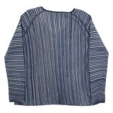 HUGO BOSS Womens Top Blue V-Neck Long Sleeve Striped L