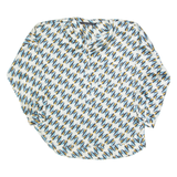 ZARA WOMAN Womens Printed Blouse Cream Long Sleeve Crazy Pattern M