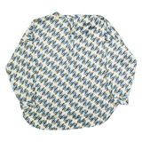 ZARA WOMAN Womens Printed Blouse Cream Long Sleeve Crazy Pattern M