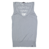 TED BAKER Womens Vest Grey V-Neck Sleeveless Wool L