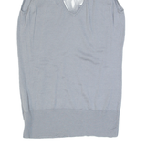 TED BAKER Womens Vest Grey V-Neck Sleeveless Wool L