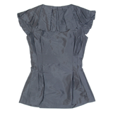 TED BAKER Womens Top Black V-Neck Silk XS