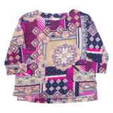 MONSOON Womens Printed Top Pink Long Sleeve Crazy Pattern M