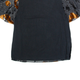 LAURA ASHLEY Womens Printed Blouse Black Floral UK 10