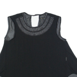 ZARA BASIC Sheer Womens Vest Black Sleeveless S